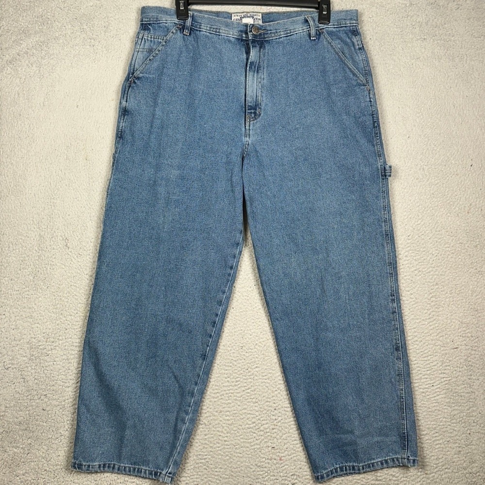 NEW Steve And Barrys Jeans Mens 42X30 Blue Carpenter Pants Relaxed Fit Denim